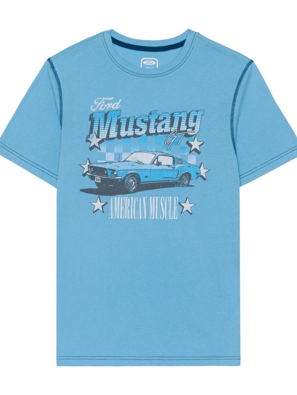 Ford Mustang Graphic Tee - Light Blue Men's T-Shirt